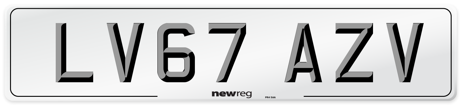 LV67 AZV Number Plate from New Reg
